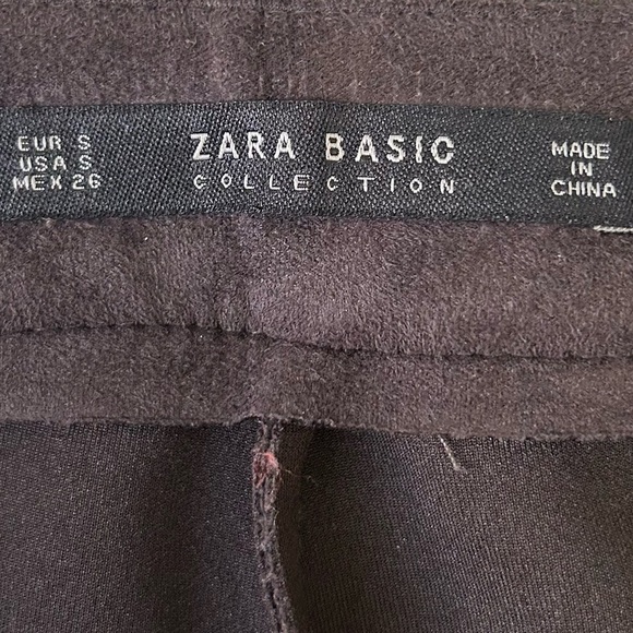 Zara Women’s Faux Suede Moto Leggings Slim Pant Chocolate Brown Size Small - Picture 9 of 15